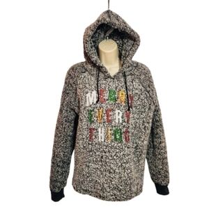 Weekending Teddy Fleece Christmas Hoodie Sweater Large